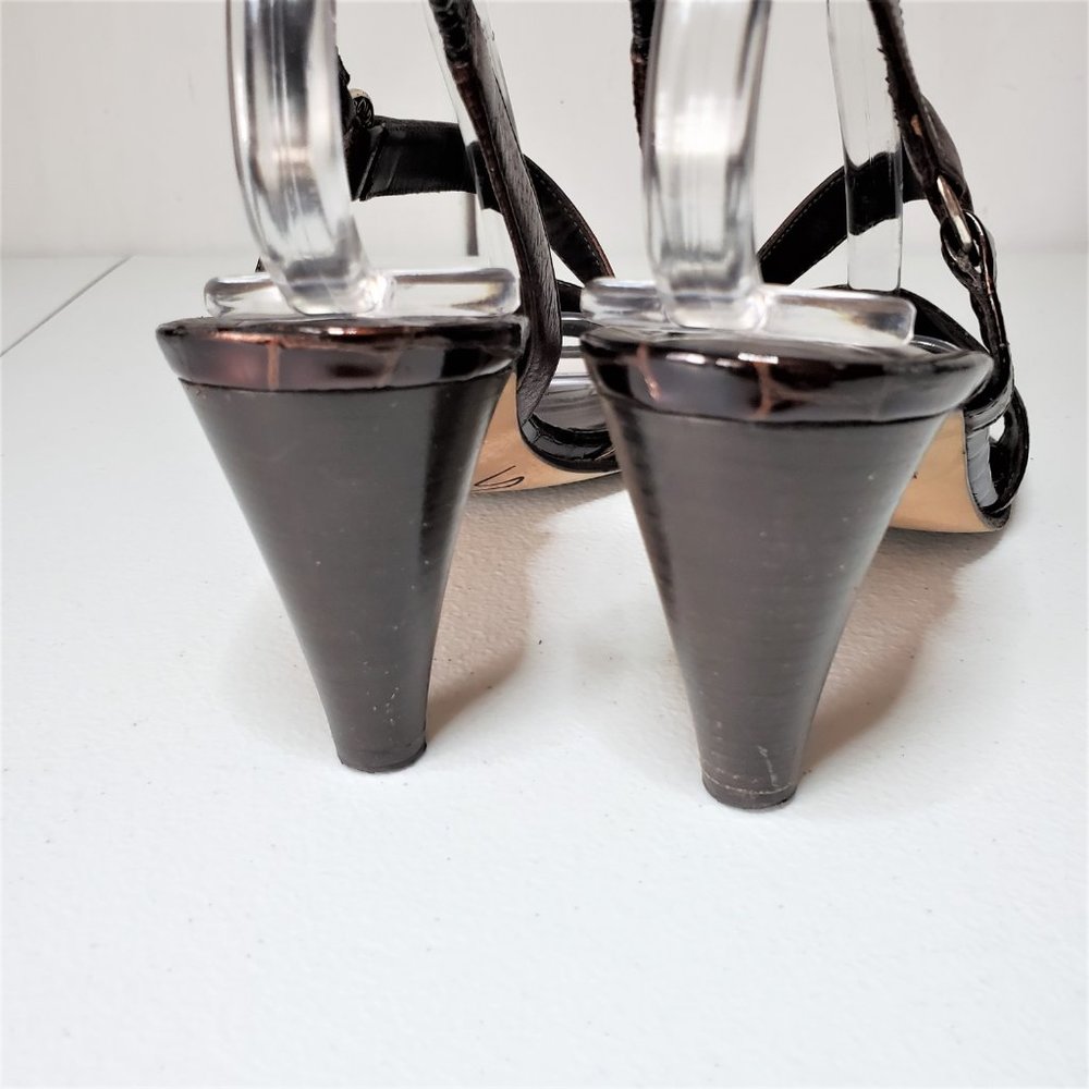 *SOLD* Brighton Rhodes Croc Embossed Leather Sandals 7M - Picture 8 of 10